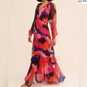 Anthropologie Vibrant Multicolor Maxi Dress
